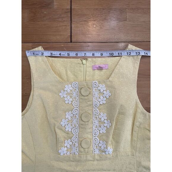 Lilly Pulitzer Dress Size 4 Adelson Jacquard Shift Yellow - Picture 7 of 9
